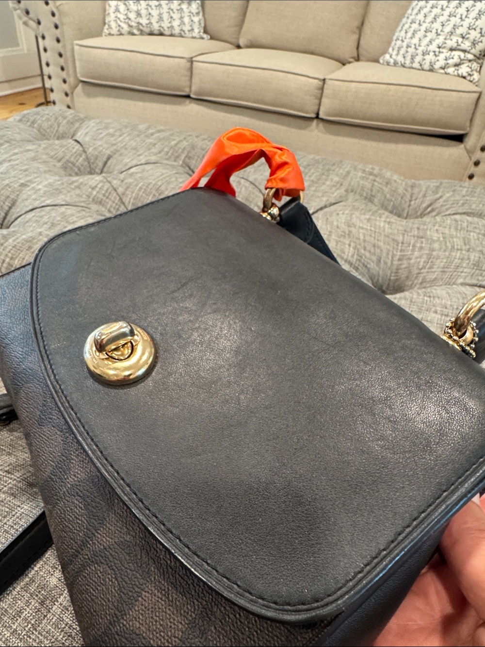 COACH Bag Tilly Signature Black Top-Handle Satchel Crossbody - Picture 11 of 17